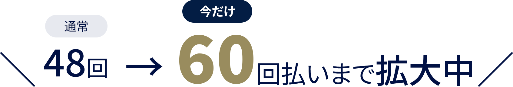 從通常的48次增加到現在的60次付款