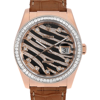 勞力士日誌型36 Bezel 鑽石 10P 鑽石 116185BBR Zebra